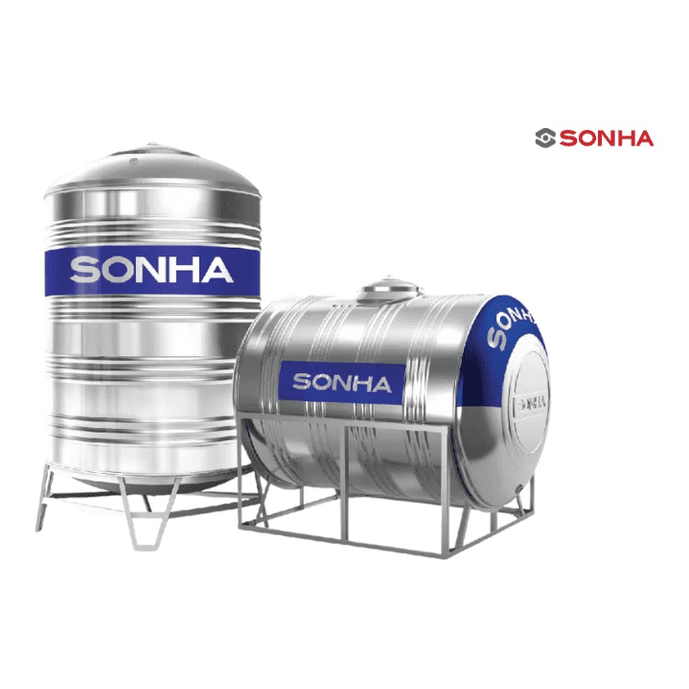 Bồn nước inox Sơn Hà đứng chính hãng – 500L, 700L, 1000L, 1200L, 1500L (Φ960), 1500L (Φ1140), 2000L (Φ1140), 2000L (Φ1380)
