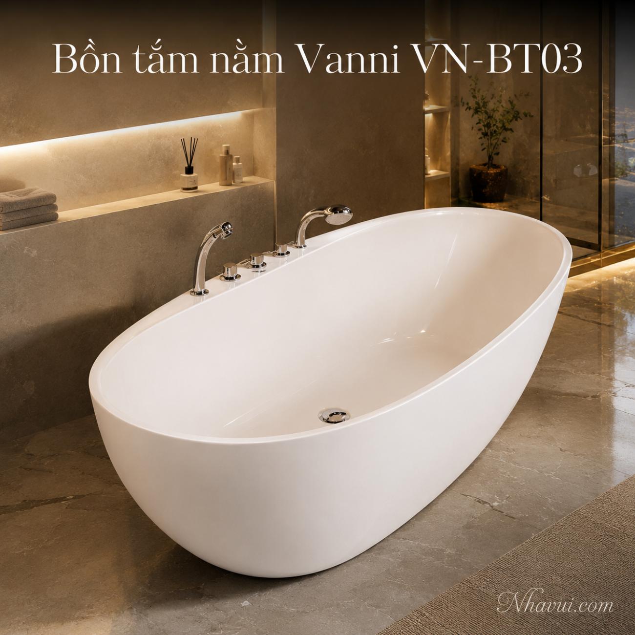 Bồn tắm nằm Vanni VN-BT03 1700 x 800 x 550mm