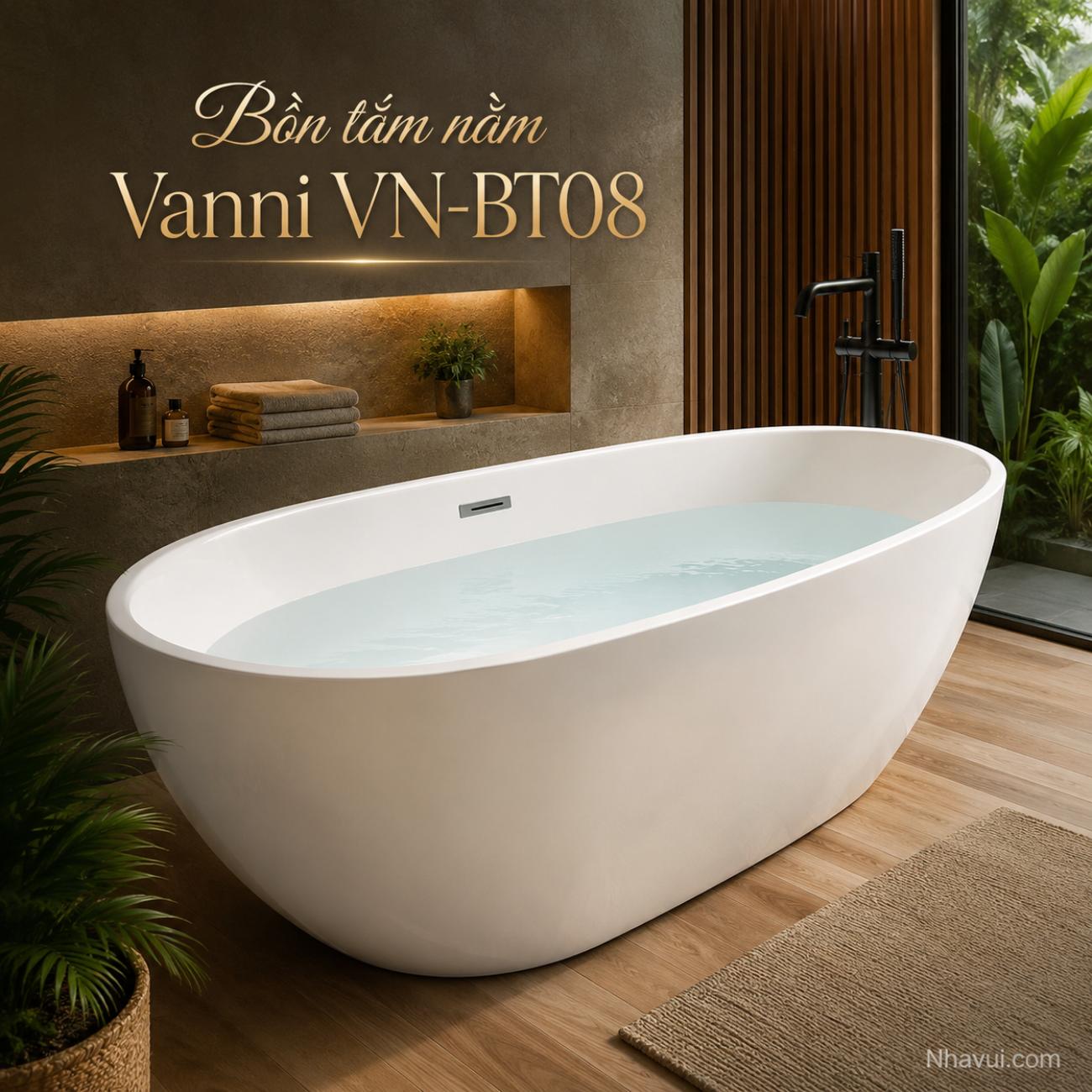 Bồn tắm nằm Vanni VN-BT08 1700 x 800 x 600mm