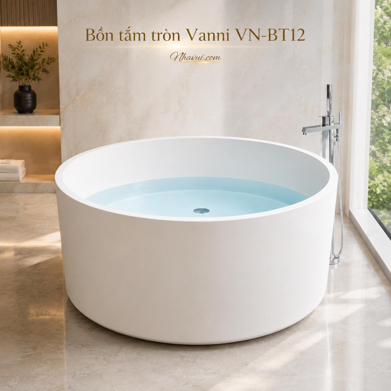 Bồn tắm tròn Vanni VN-BT12 1400 x 1400 x 580mm