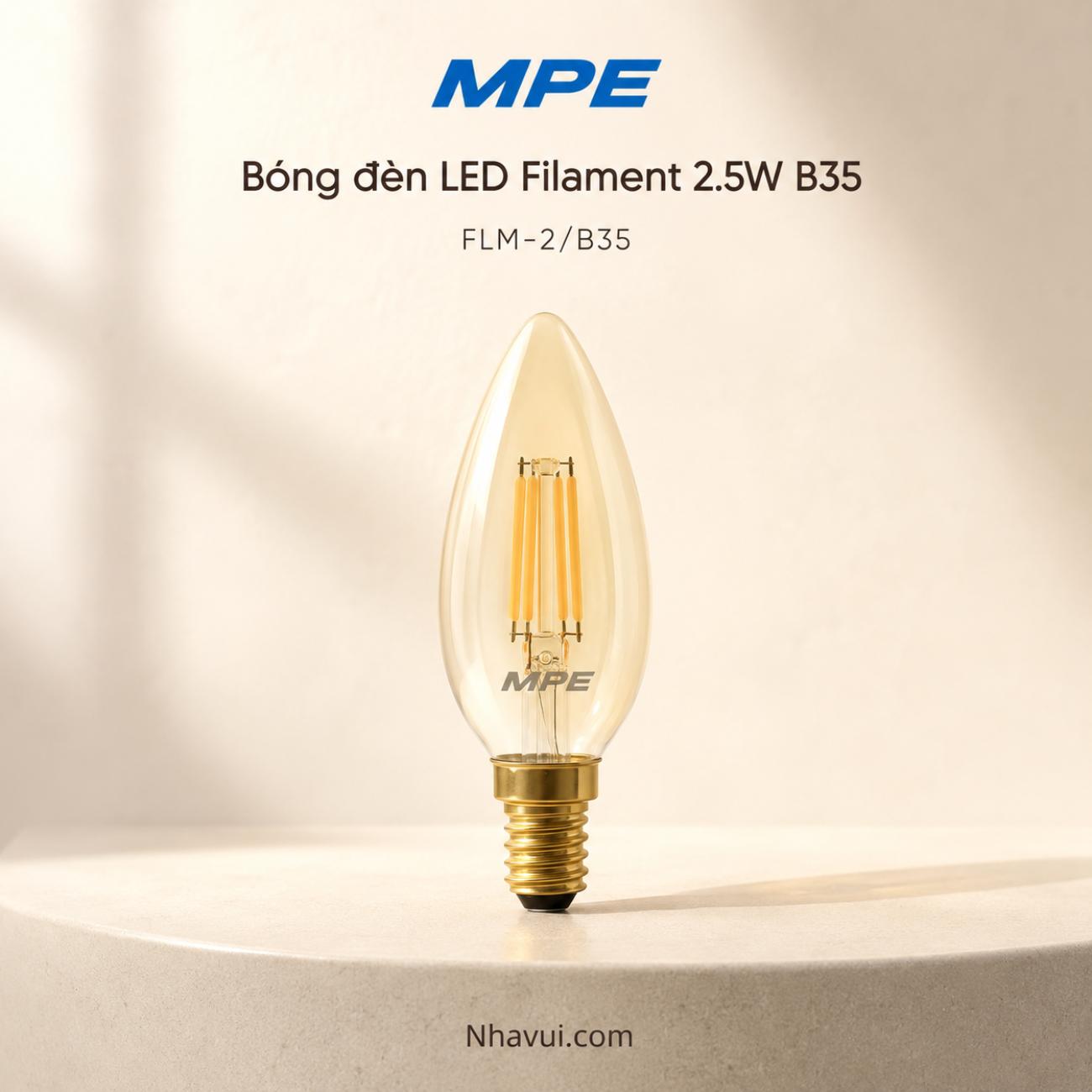 Bóng đèn LED filament MPE FLM-2/B35 Seri FLM