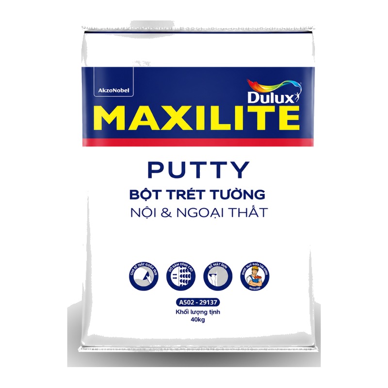Bột trét tường nội & ngoại thất Maxilite bám dính tốt dễ chà nhám