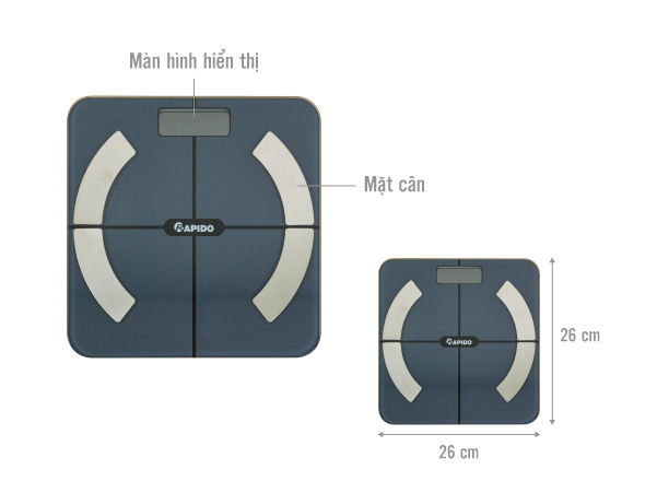 Cân sức khỏe thông minh Rapido RSB02-S Bluetooth