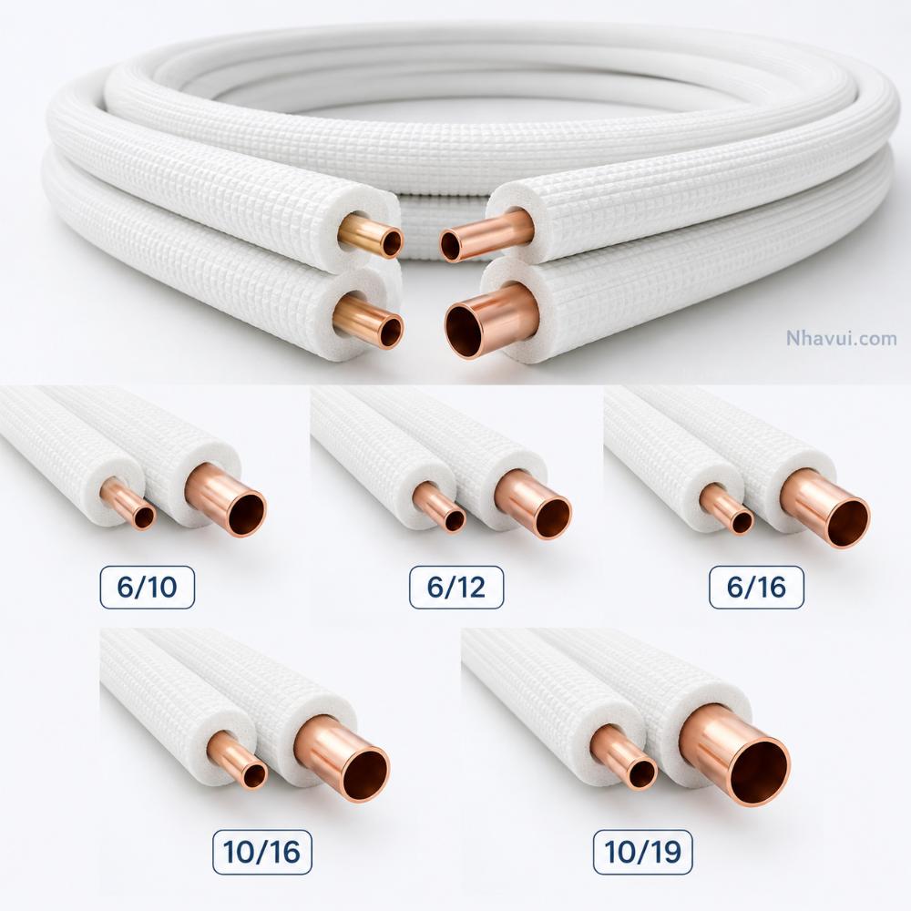 Cặp ống đồng Hailiang kèm cách nhiệt