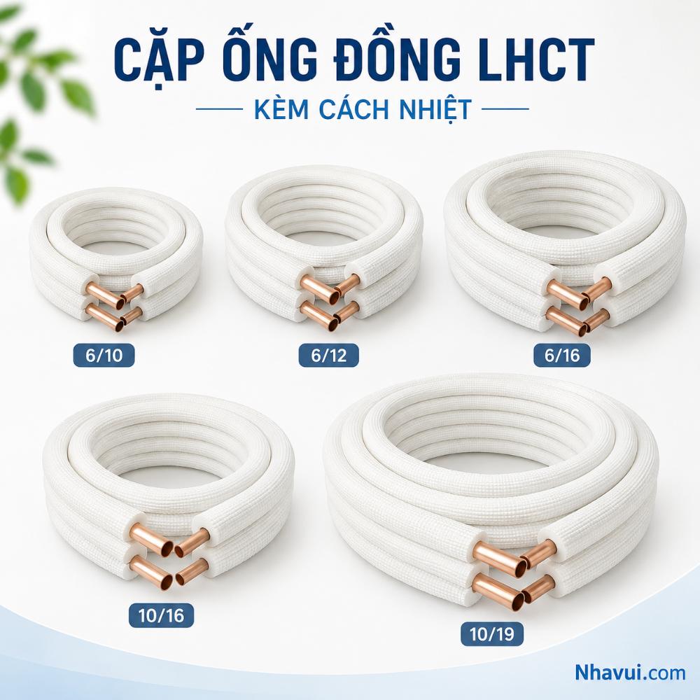 Cặp ống đồng LHCT kèm cách nhiệt