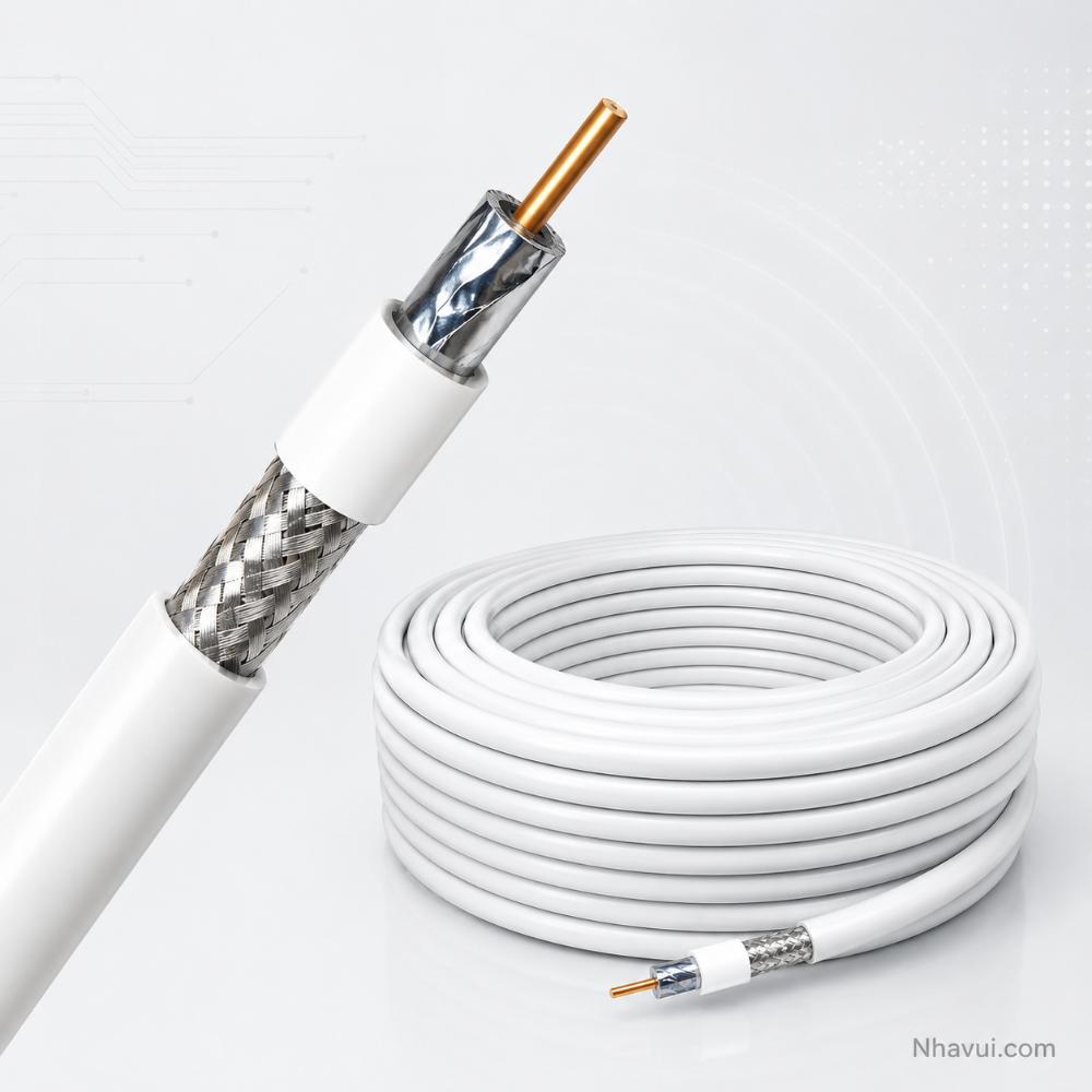 Cáp tivi RG6-112 75 Ohm lưới chống nhiễu 112 sợi 305m/cuộn
