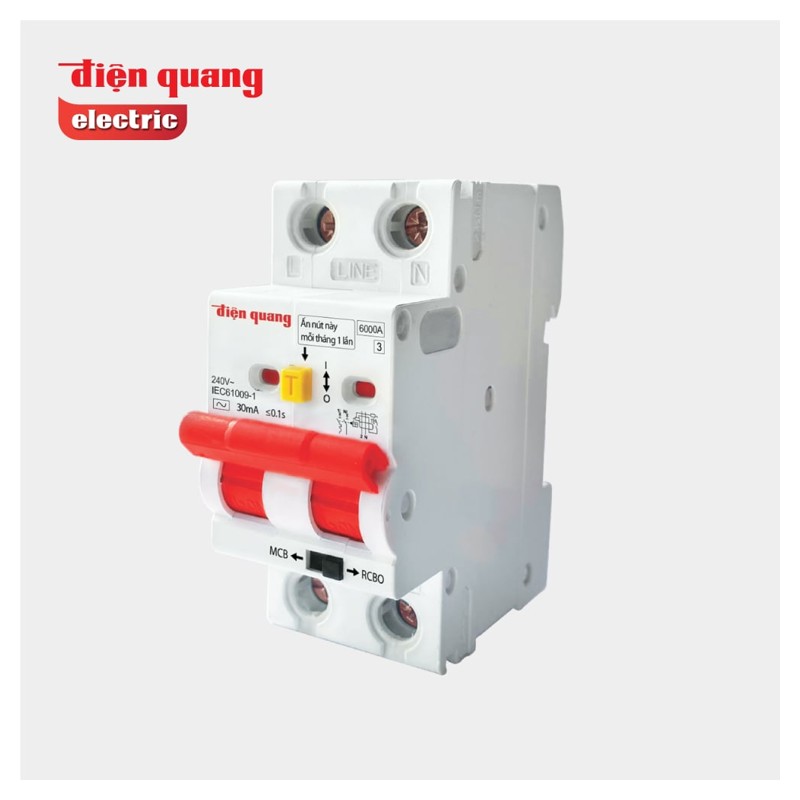 Cầu dao chống giật RCBO Điện Quang ĐQ RCBO 2P