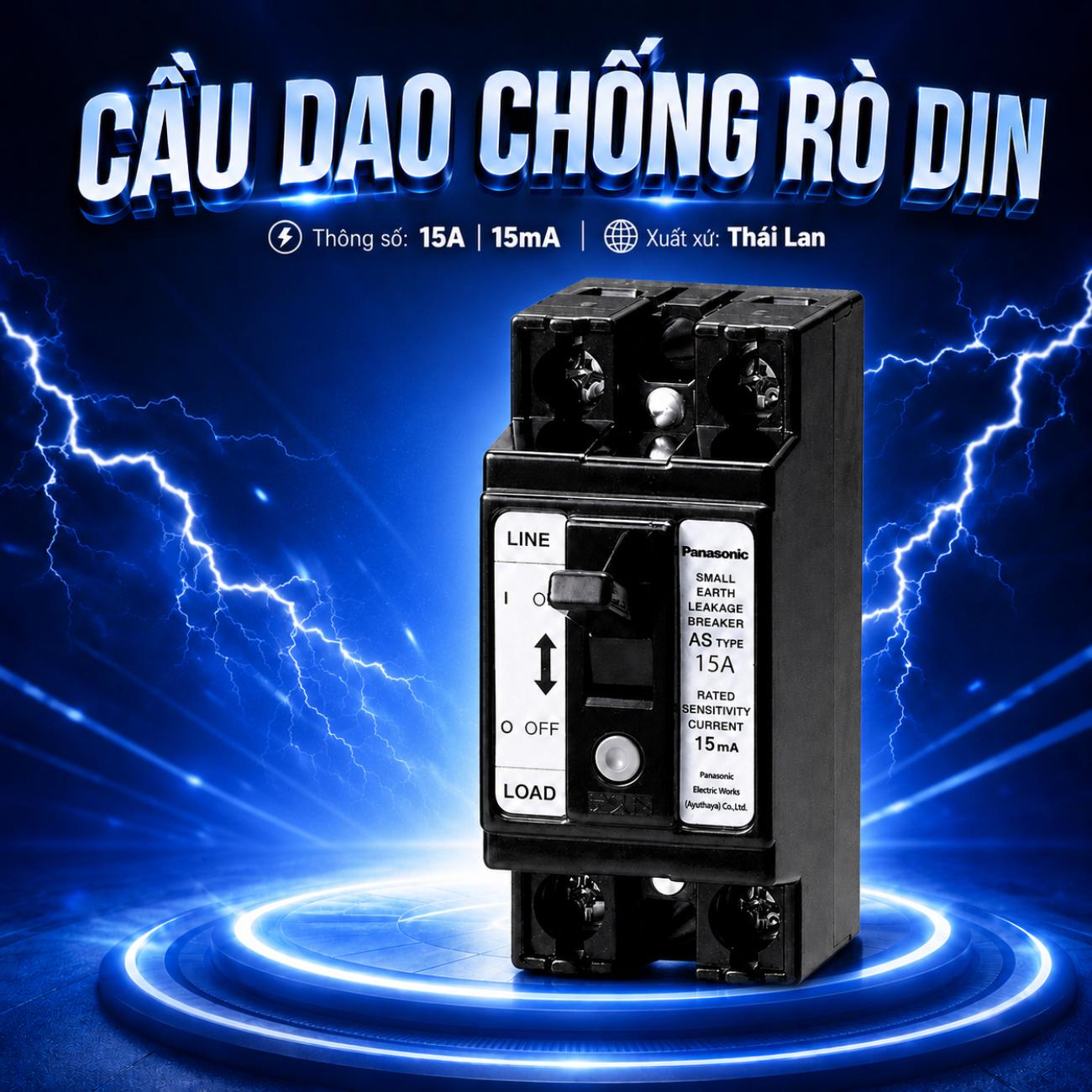 Cầu dao chống rò DIN 30A BJS3020NA2 BJS3030NA2 xuất xứ Thái Lan