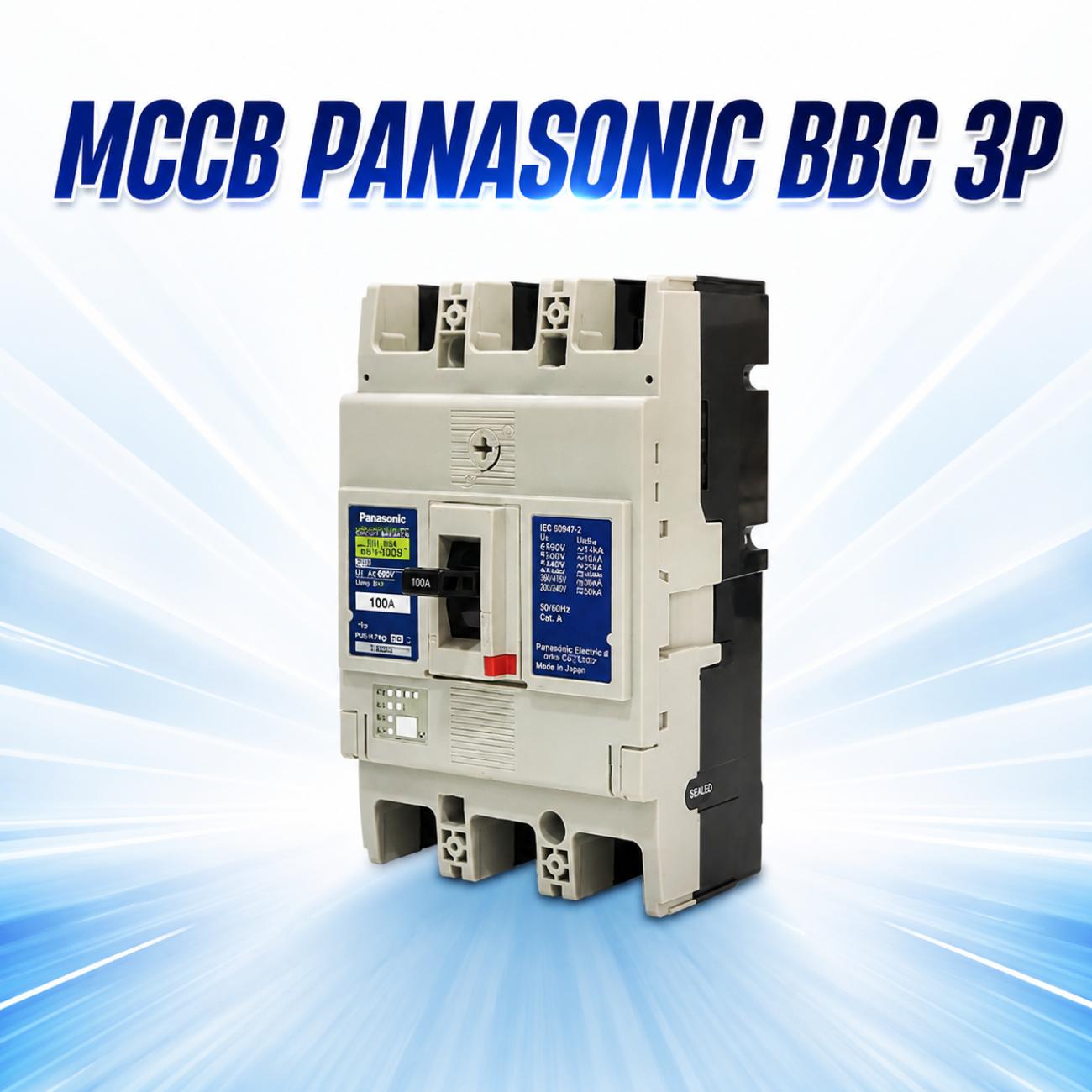 Cầu dao đóng ngắt mạch điện MCCB Panasonic BBC 3P 150A–250A gắn kèm cuộn cắt