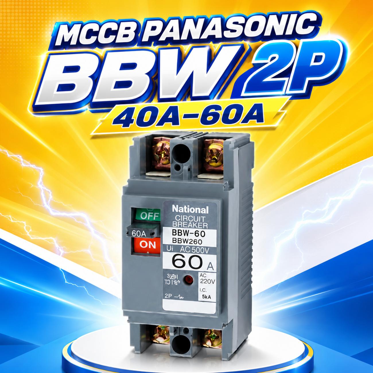 Cầu dao đóng ngắt mạch điện MCCB Panasonic BBW 2P 40A–60A