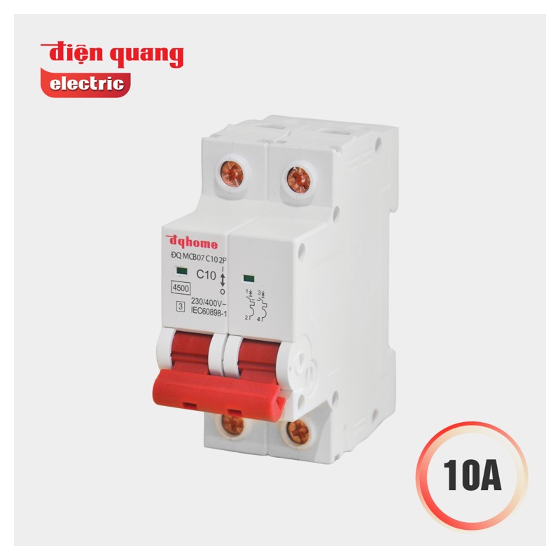 Cầu dao tự động MCB Điện Quang 2P 4.5kA loại C