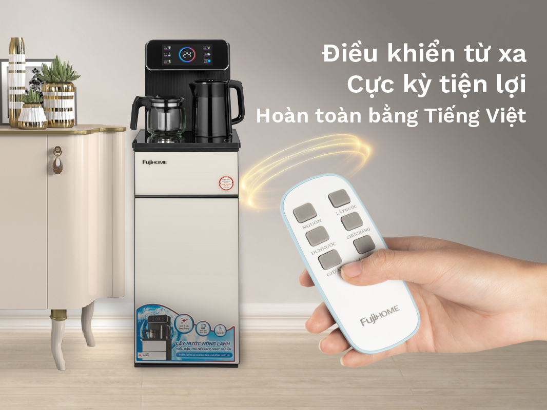 Cây nước nóng lạnh bình âm kèm bàn pha trà Fujihome TBD22