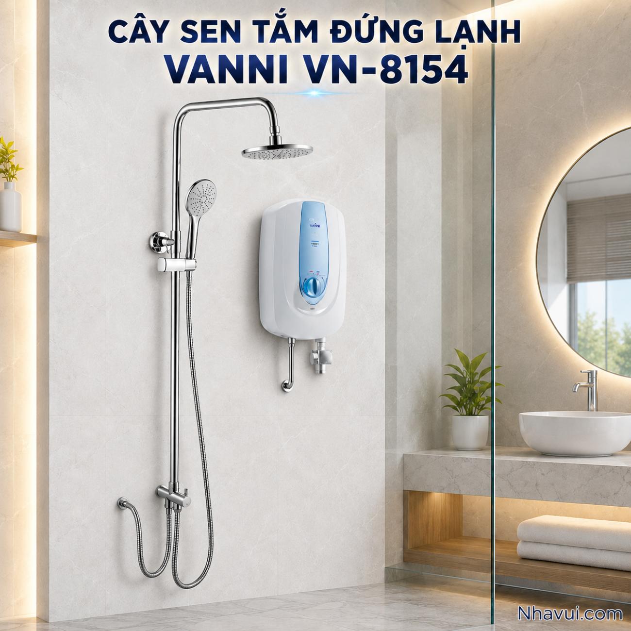 Cây sen tắm đứng lạnh Vanni VN-8154 chất liệu đồng thau mạ crome