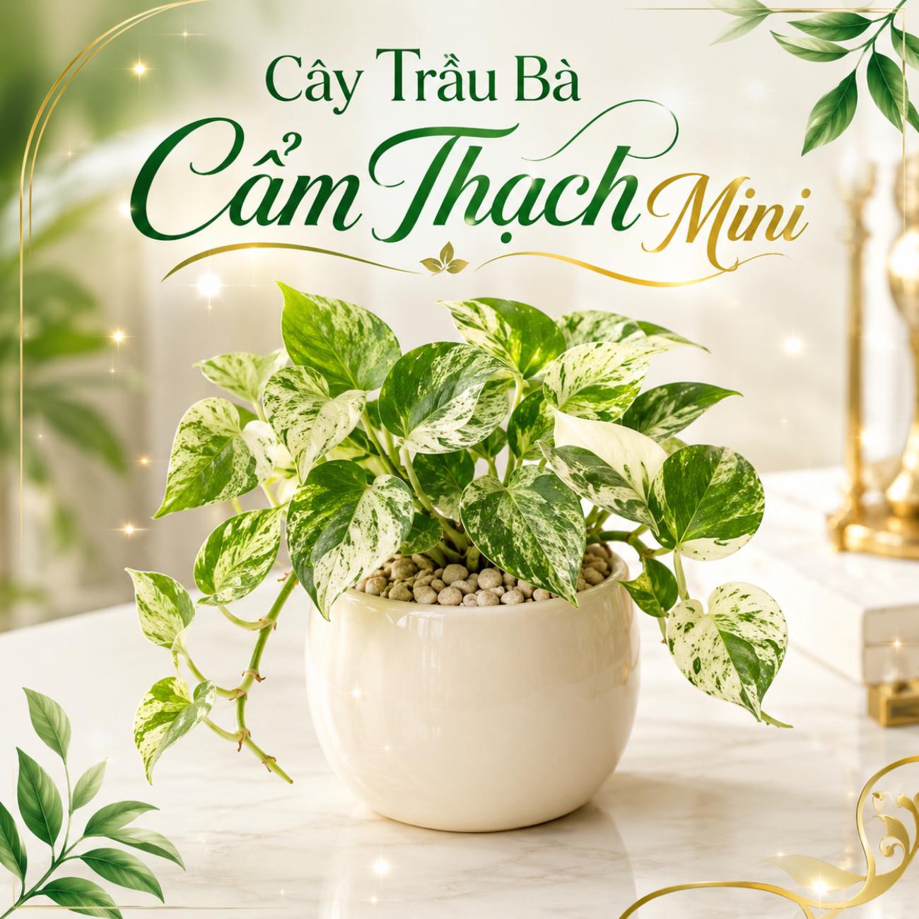 Cây Trầu Bà Cẩm Thạch Mini