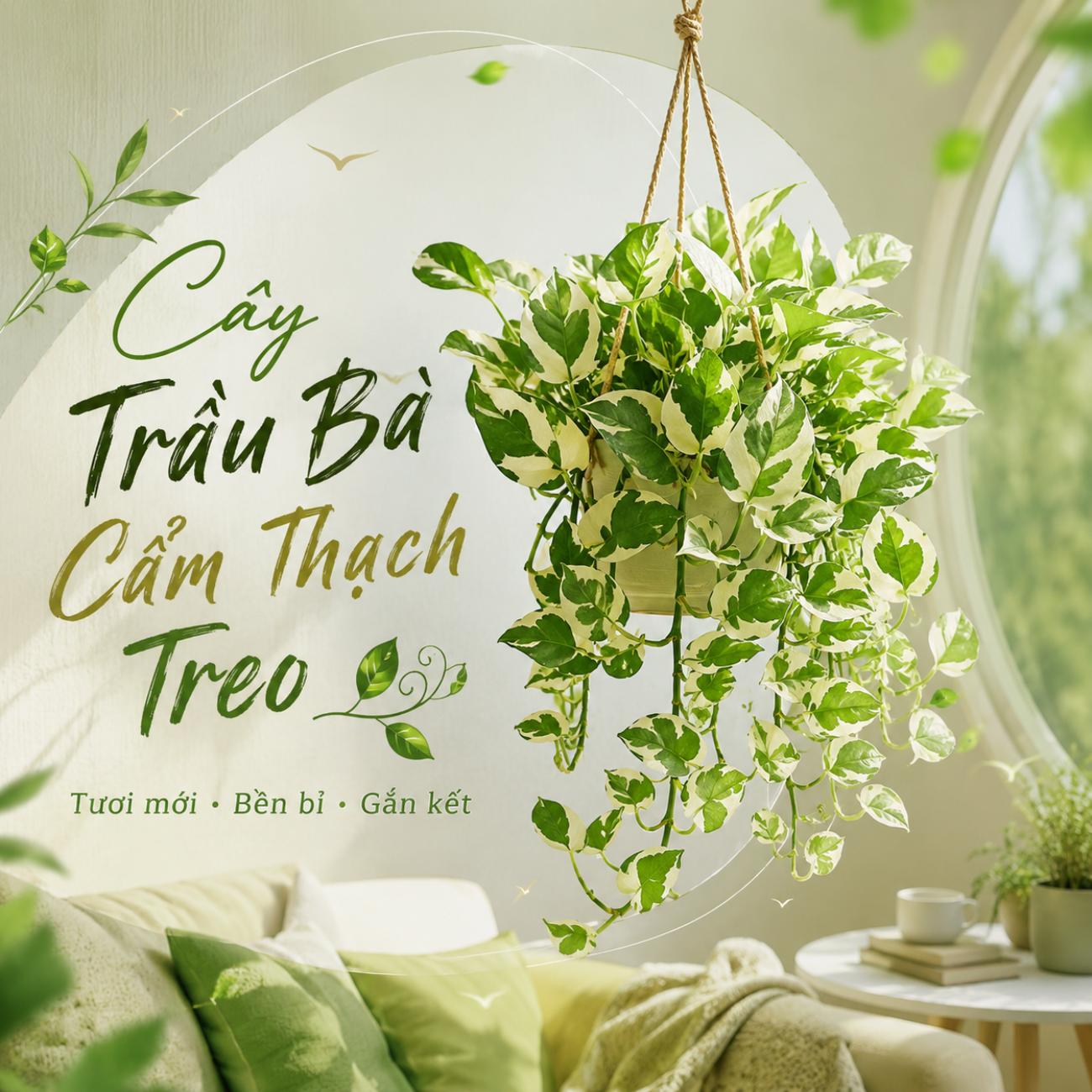 Cây Trầu Bà Cẩm Thạch Treo