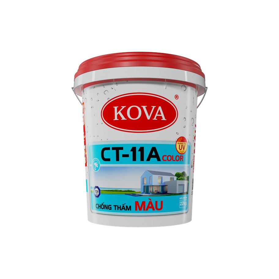 Chất chống thấm màu KOVA CT-11A Color nền S-Trắng, không cần pha xi măng