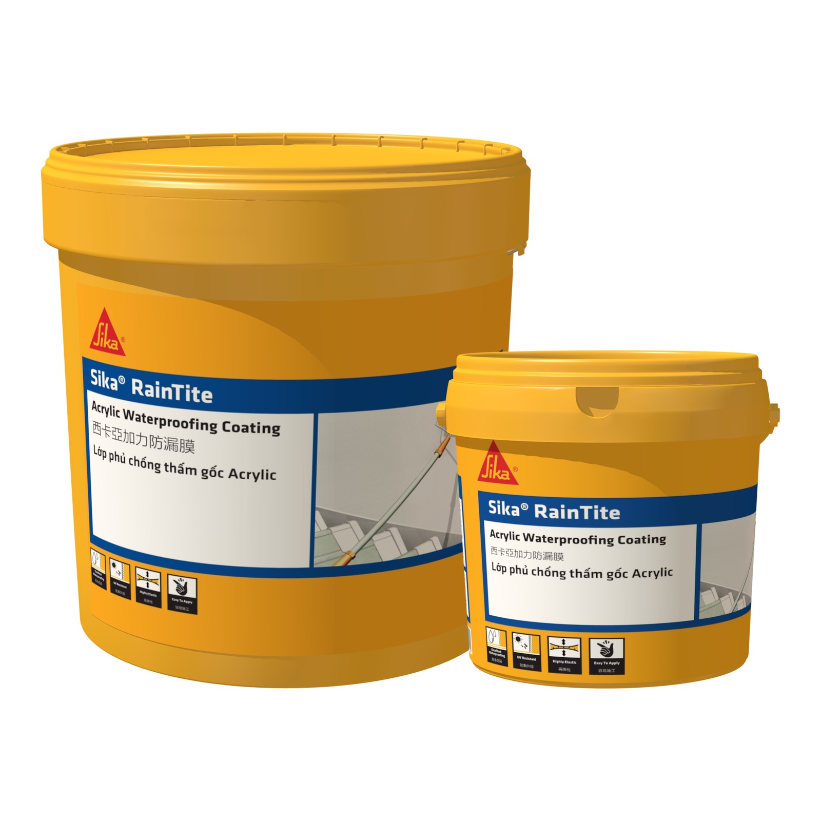 Chất phủ chống thấm gốc Acrylic Sika RainTite chính hãng Sika – Thùng 4kg, Thùng 20kg