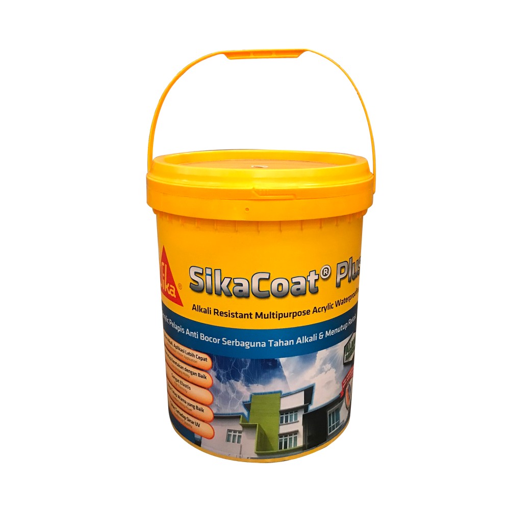 Chất phủ chống thấm tường ngoài gốc Acrylic SikaCoat Plus chính hãng Sika – Thùng 4kg, Thùng 20kg