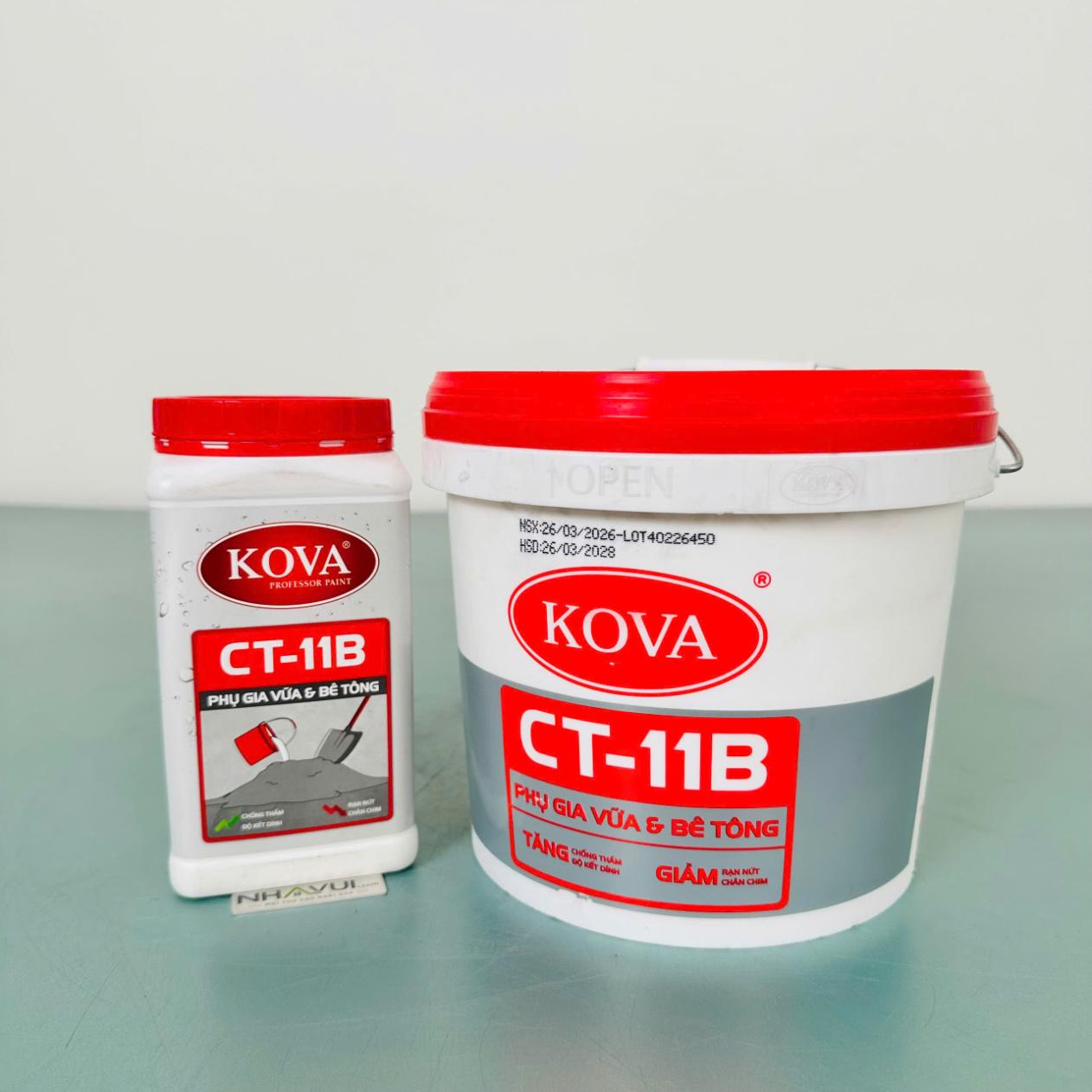 Chất phụ gia chống thấm KOVA CT-11B 1kg, 4kg Cho Vữa & Bê Tông