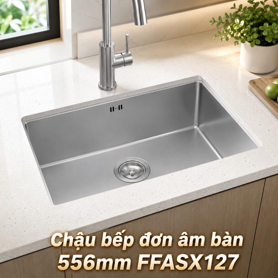 Chậu bếp đơn âm bàn 556mm FFASX127