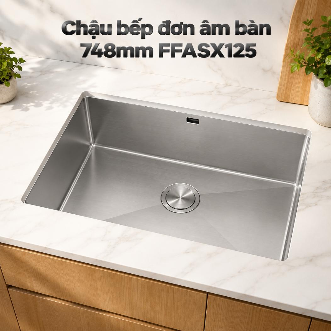 Chậu bếp đơn âm bàn 748mm FFASX125