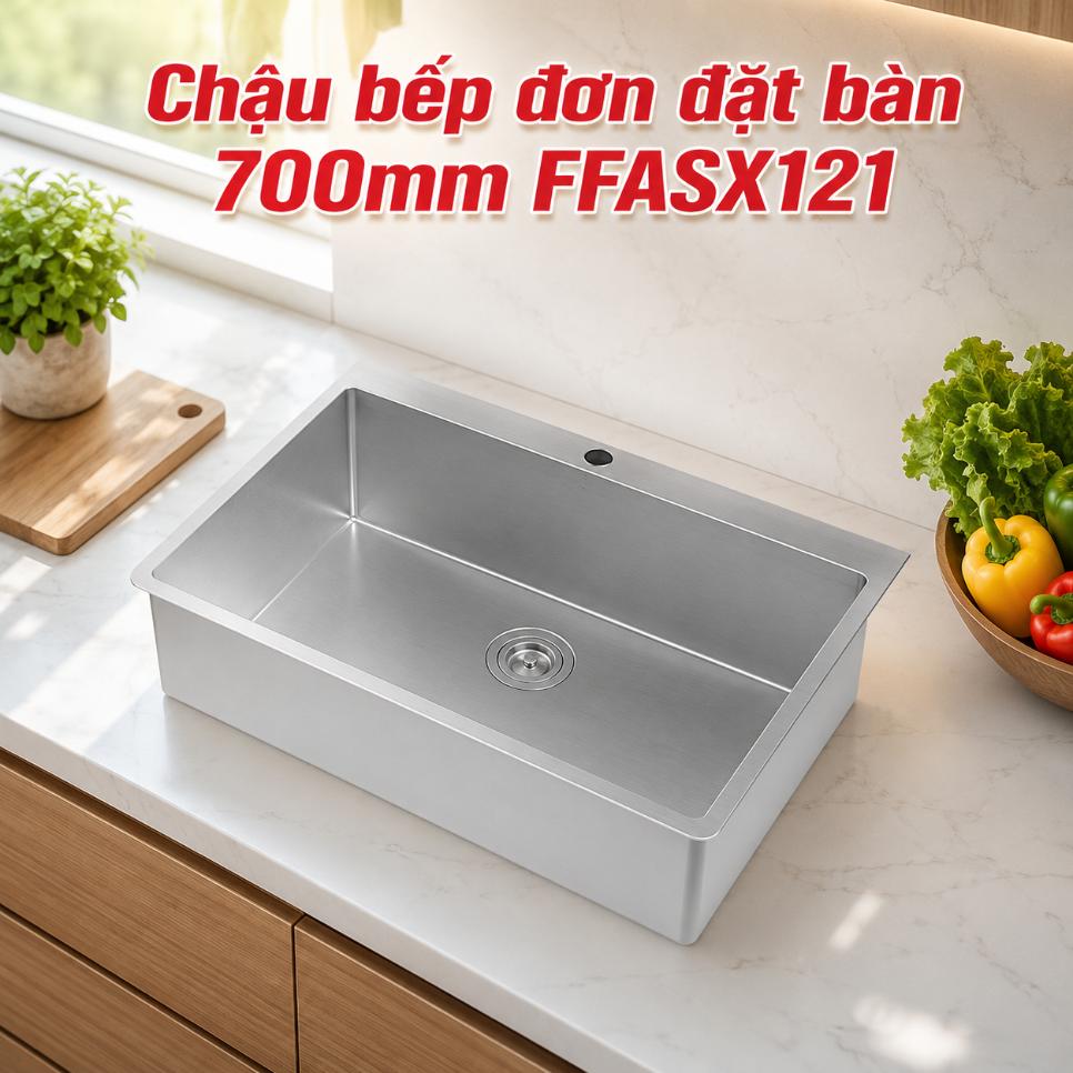 Chậu bếp đơn đặt bàn 700mm FFASX121