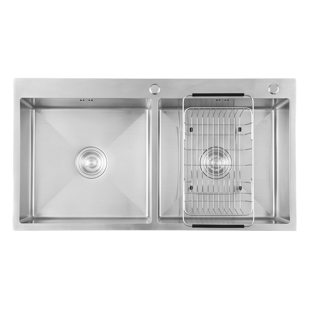 Chậu rửa chén inox 2 hộc Caesar KSH02H100SX – 1000×500×220mm chính hãng, bảo hành 24 tháng