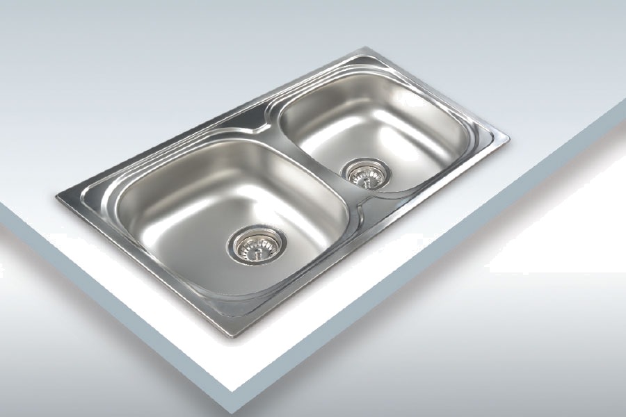 Chậu rửa chén inox 304 Cata C-2 2 hộc vuông lọt tủ 800 mm