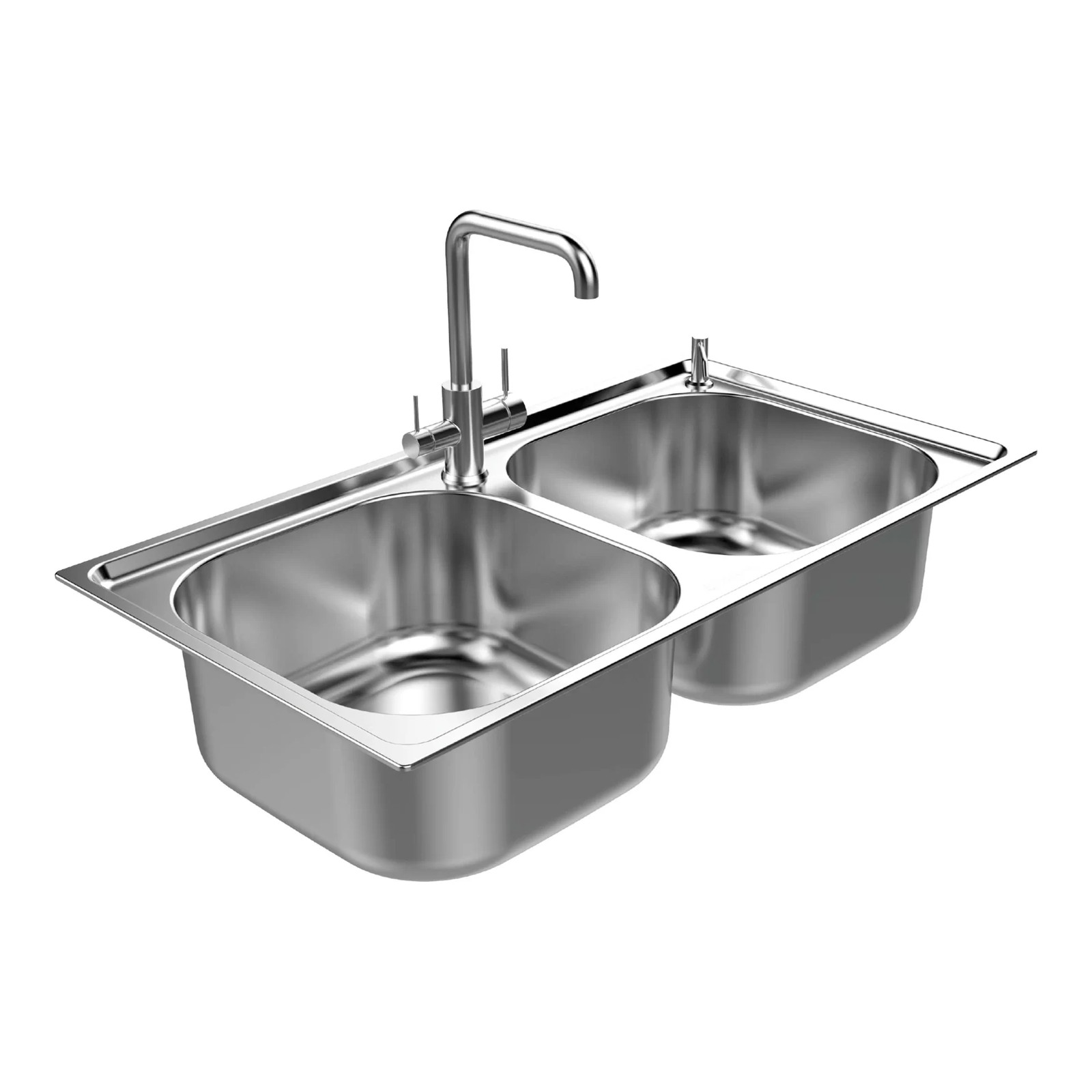 Chậu rửa chén inox Sơn Hà S76 2 hộc chính hãng