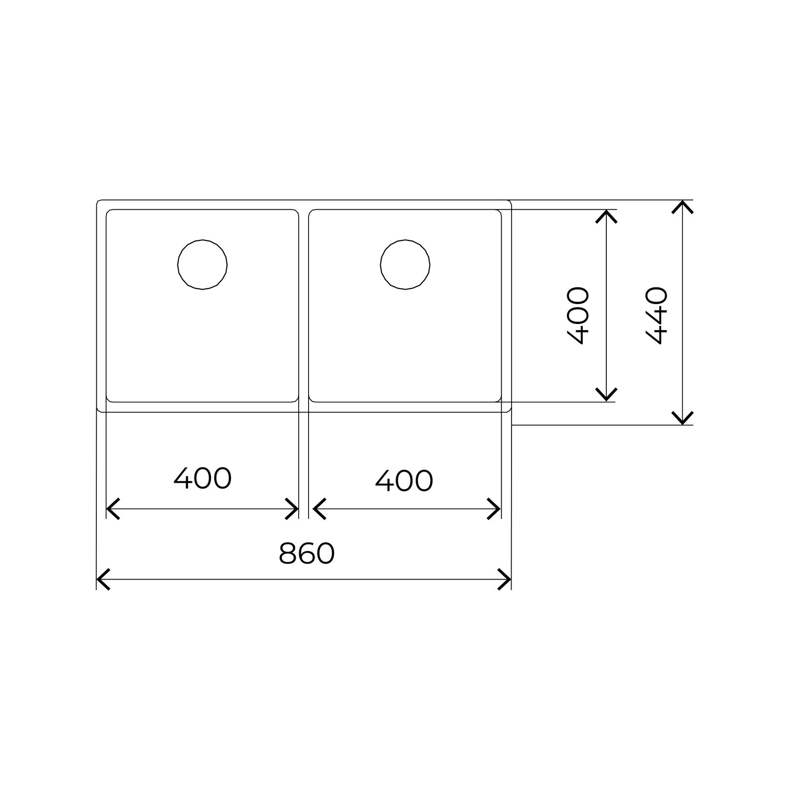 Chậu rửa chén inox Teka BE Linea RS15 2B 860 lắp âm 2 hộc
