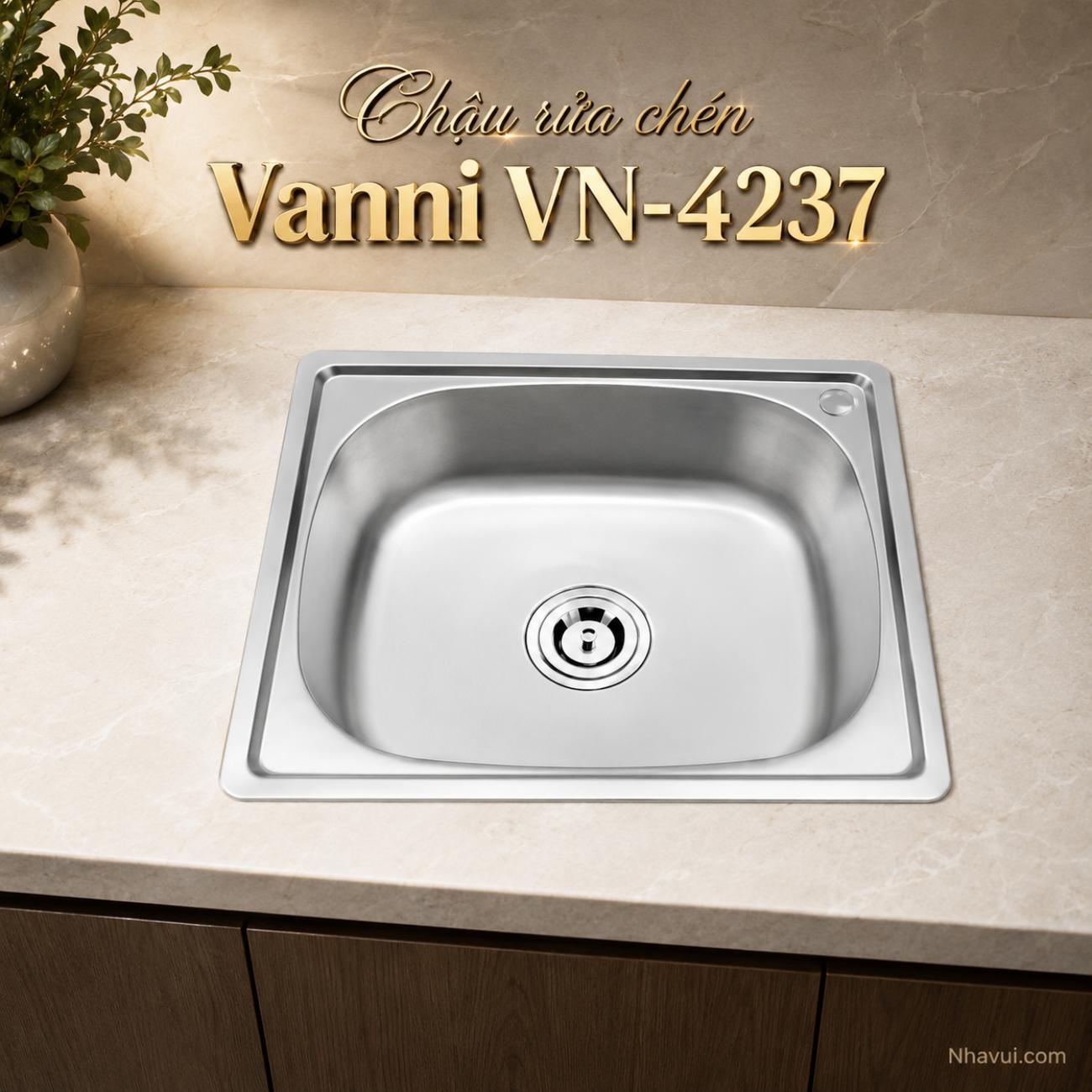Chậu rửa chén Vanni VN-4237 inox 1 hộc 420x370x230mm