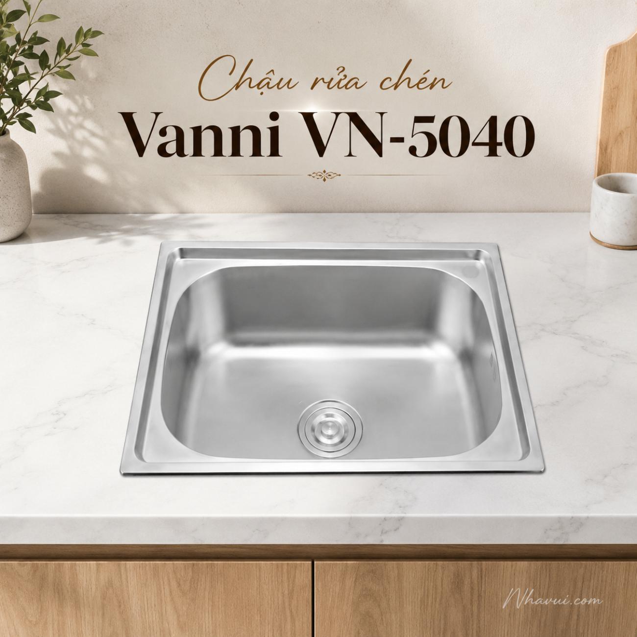 Chậu rửa chén Vanni VN-5040 inox 1 hộc 500x400x230mm