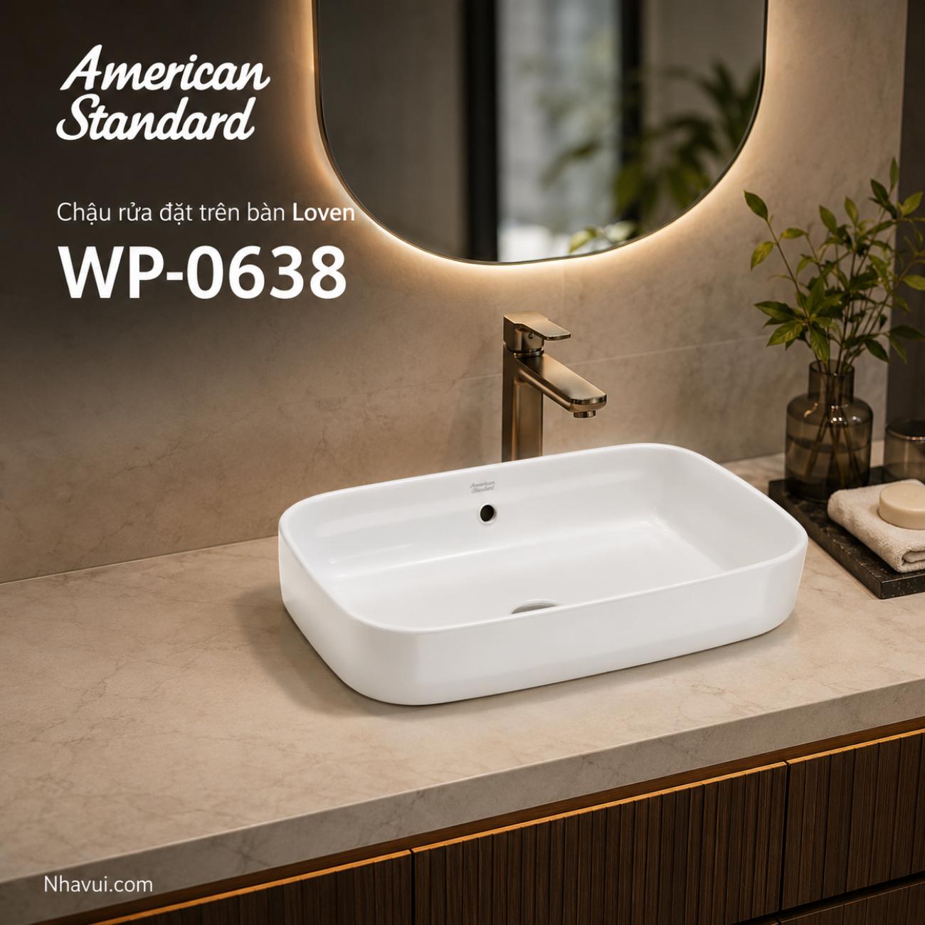 Chậu rửa đặt trên bàn American Standard WP-0638 Loven