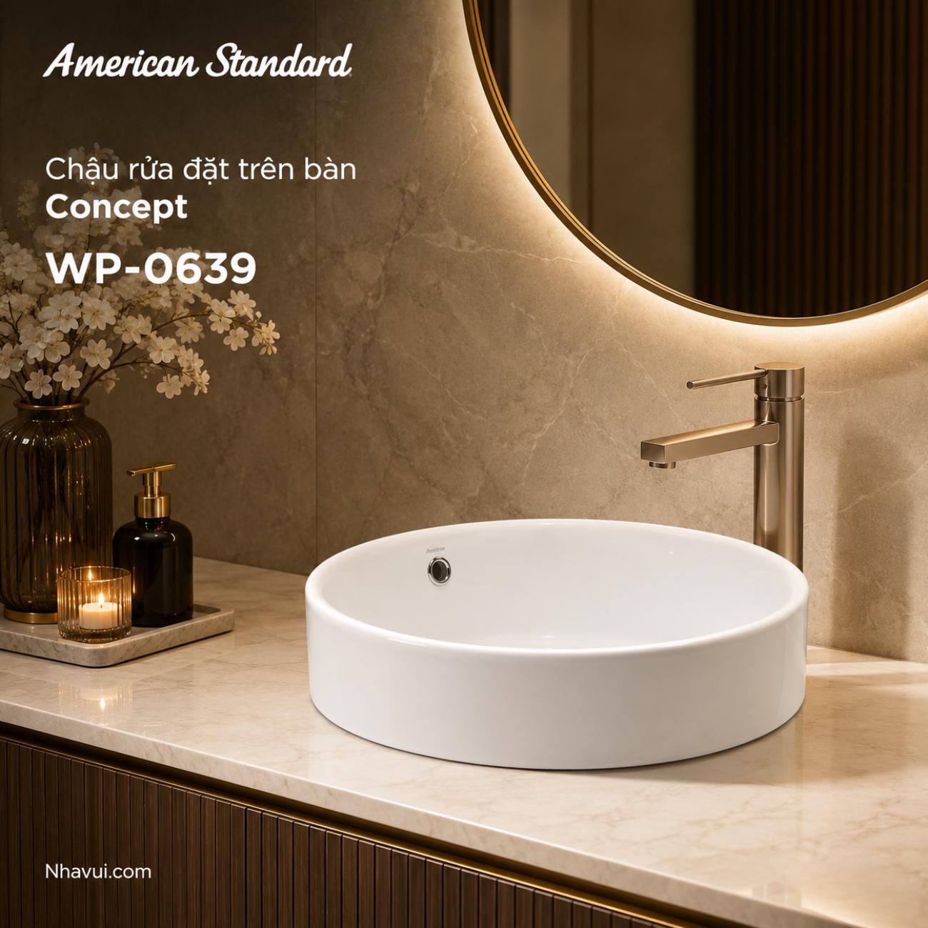 Chậu rửa đặt trên bàn American Standard WP-0639 Concept