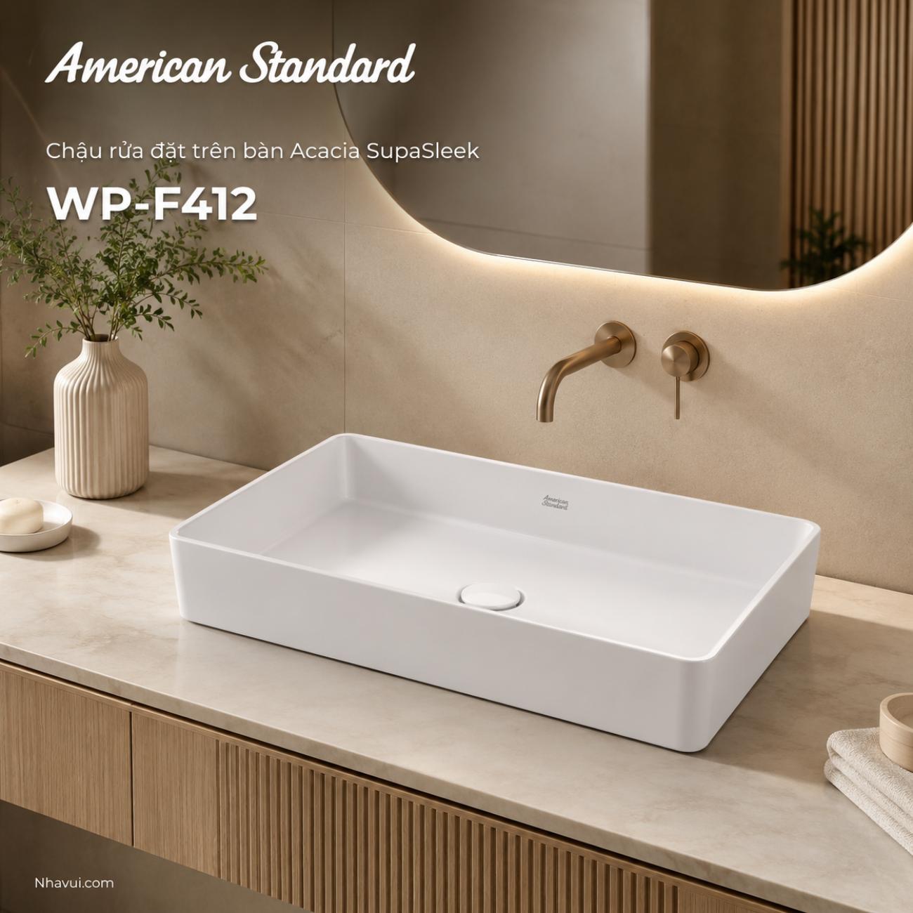 Chậu rửa đặt trên bàn American Standard WP-F412 Acacia SupaSleek