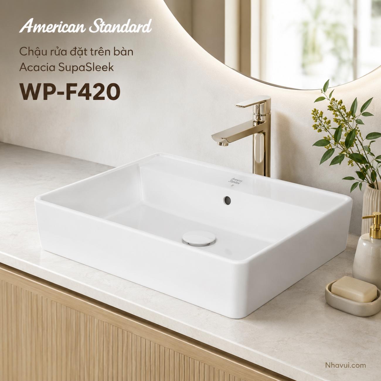 Chậu rửa đặt trên bàn American Standard WP-F420 Acacia SupaSleek