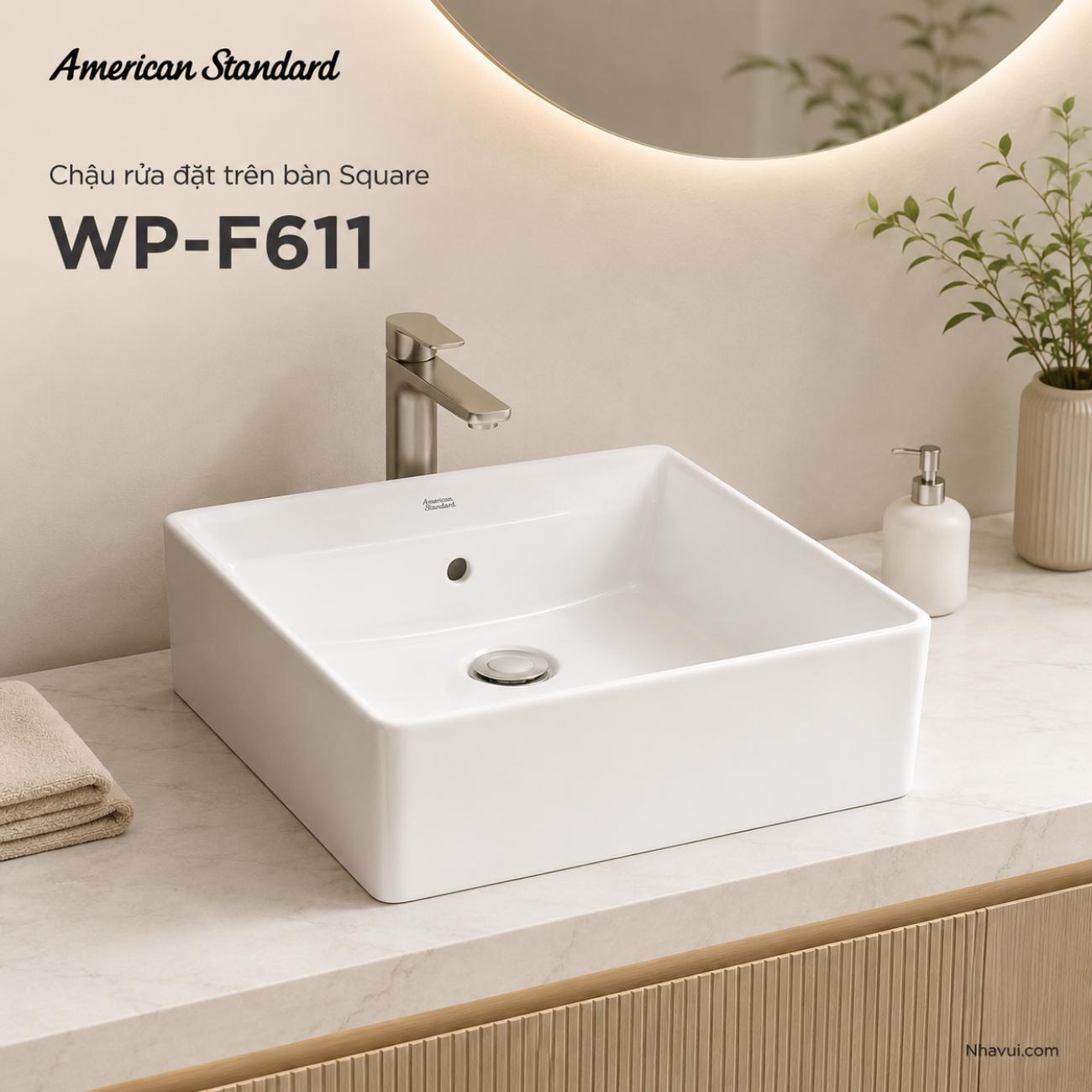 Chậu rửa đặt trên bàn American Standard WP-F611 Square