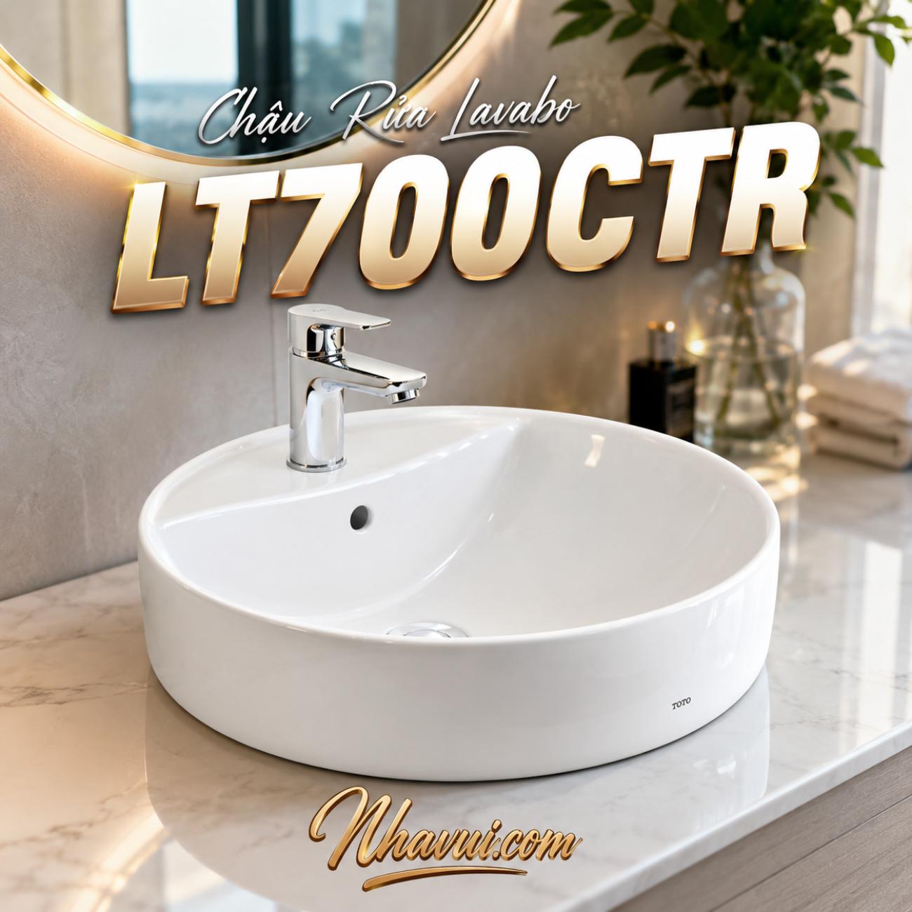 Chậu rửa lavabo đặt bàn dáng bán nguyệt TOTO LT700CTR