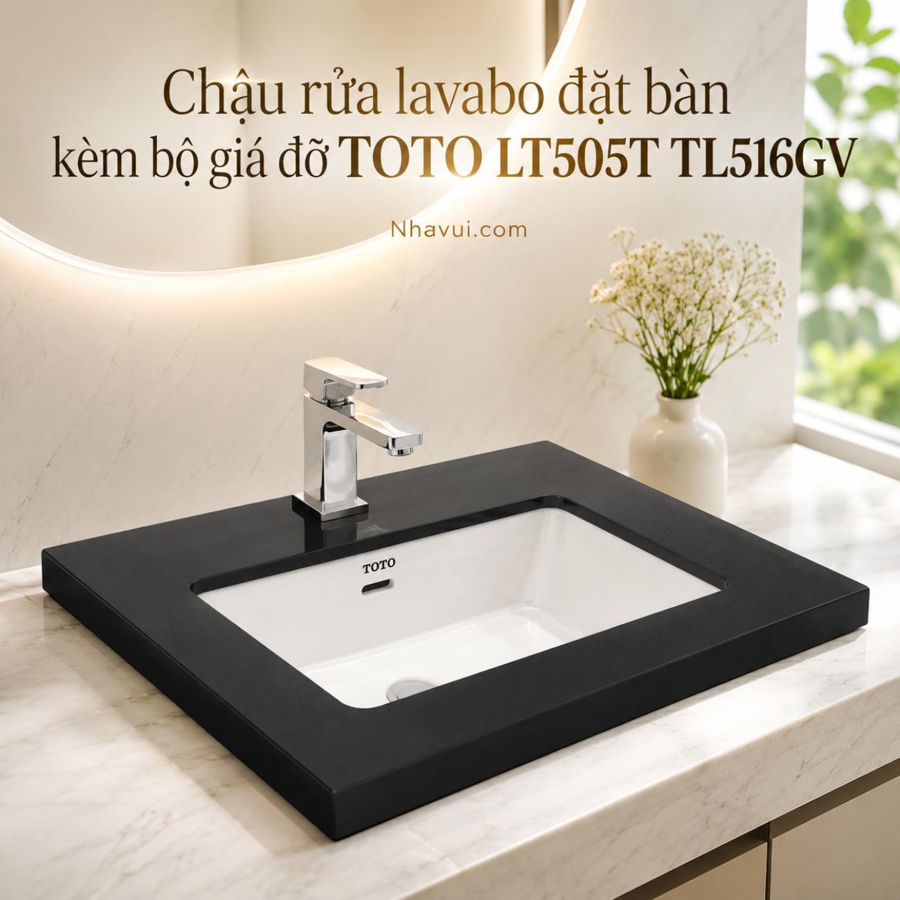 Chậu rửa lavabo đặt bàn kèm bộ giá đỡ TOTO LT505T TL516GV