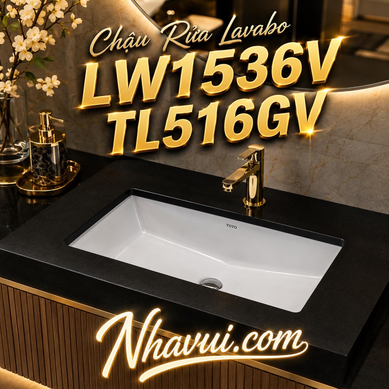 Chậu rửa lavabo đặt bàn kèm mặt bàn TOTO LW1536V TL516GV