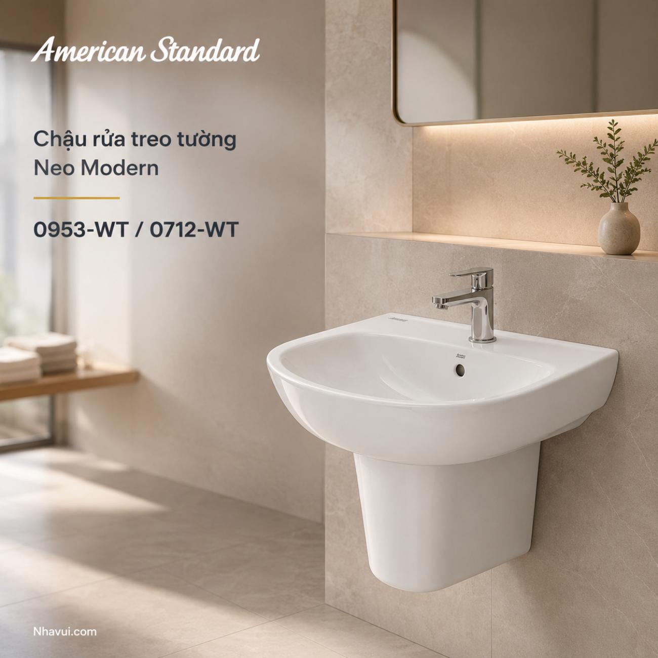 Chậu rửa treo tường American Standard 0953-WT / 0712-WT Neo Modern