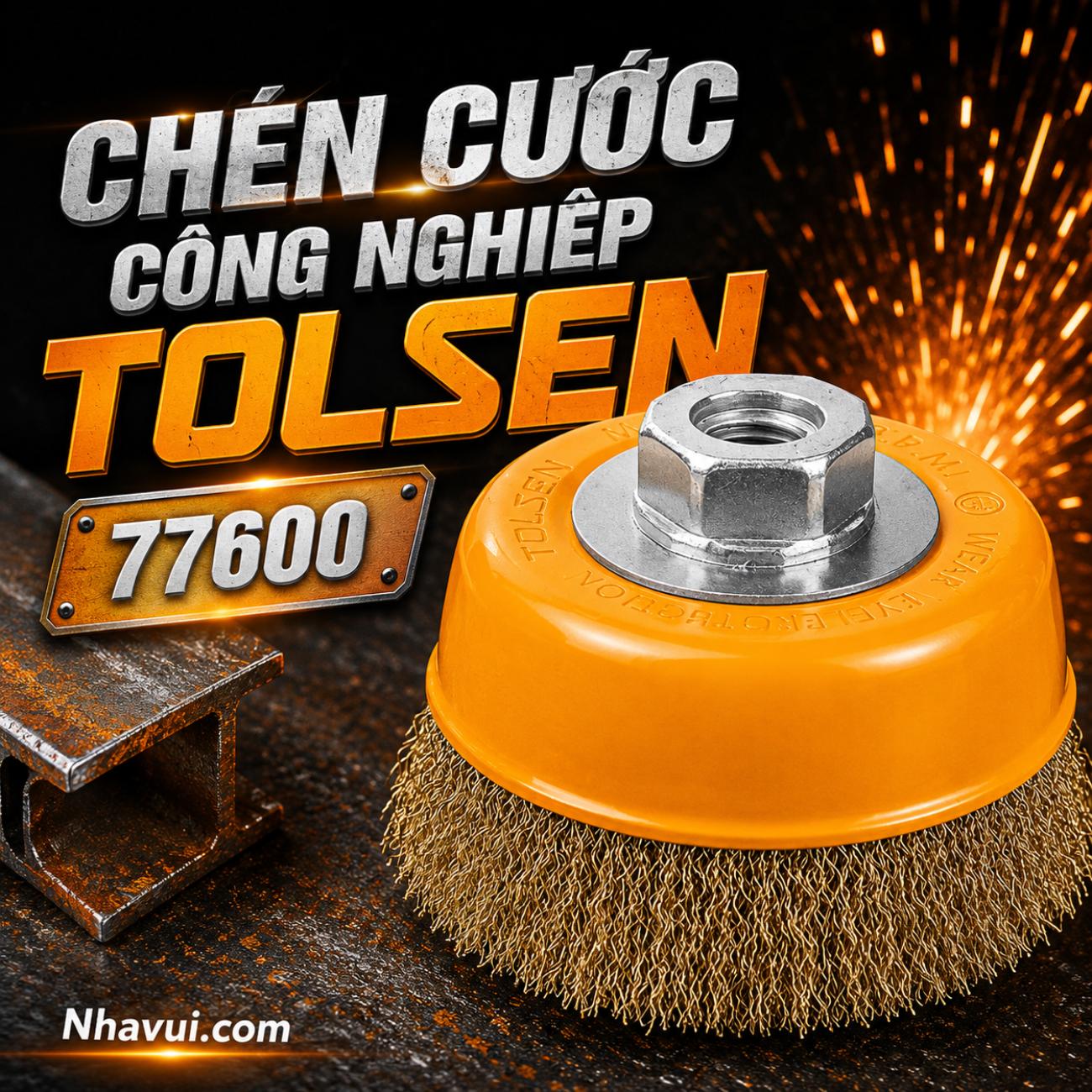 Chén cước công nghiệp Tolsen 77600 75mm ren M10x1,5
