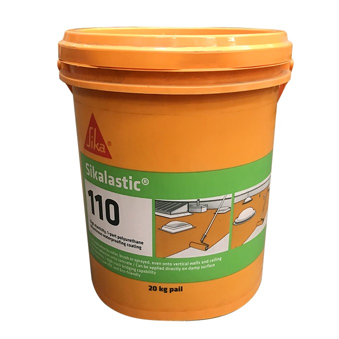 Chống thấm gốc Polyurethane lai Bitum 1 thành phần Sikalastic-110 chính hãng Sika – Thùng 4kg, Thùng 20kg