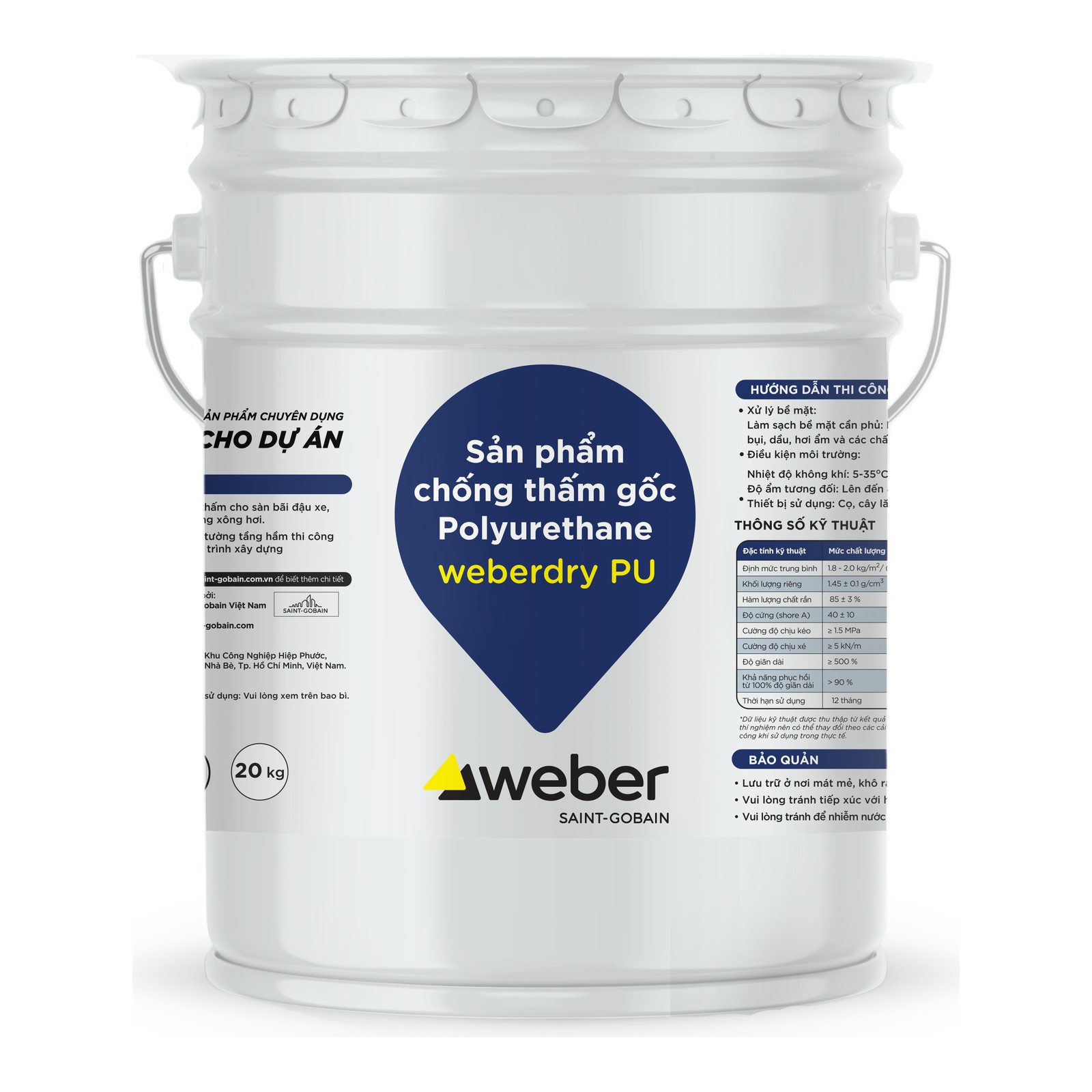 Chống thấm Polyurethane Weber weberdry PU (không lộ thiên)