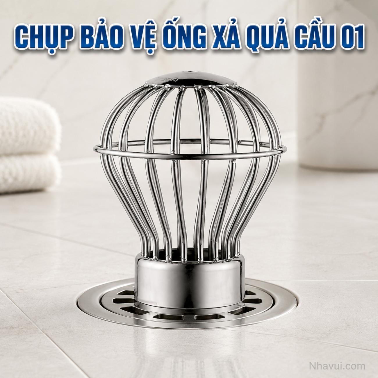 Chụp bảo vệ ống xả quả cầu Vanni Quả cầu 01 inox 304 kích thước 60, 90, 114