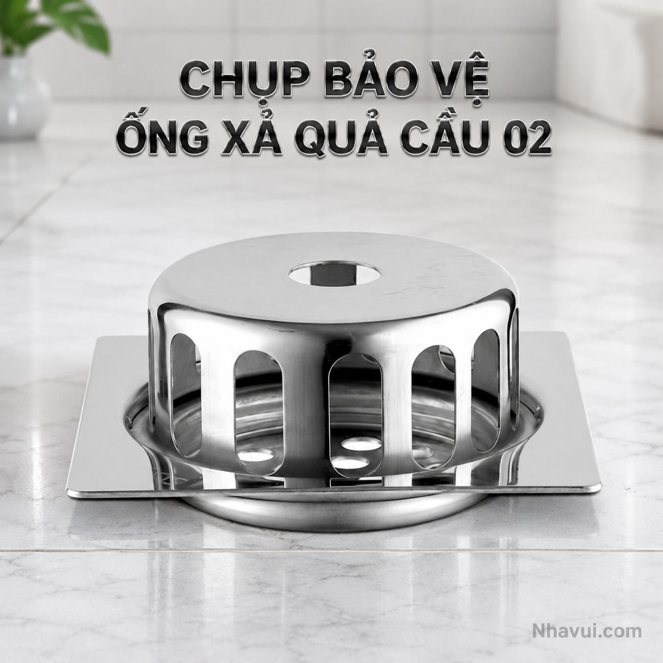 Chụp bảo vệ ống xả quả cầu Vanni Quả cầu 02 inox 304 kích thước 10x10, 12x12
