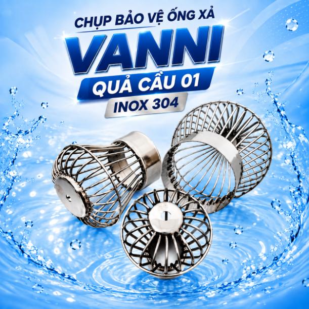 Chụp bảo vệ ống xả Vanni Quả Cầu 01 inox 304, kích thước Ø60, Ø90 và Ø114 mm