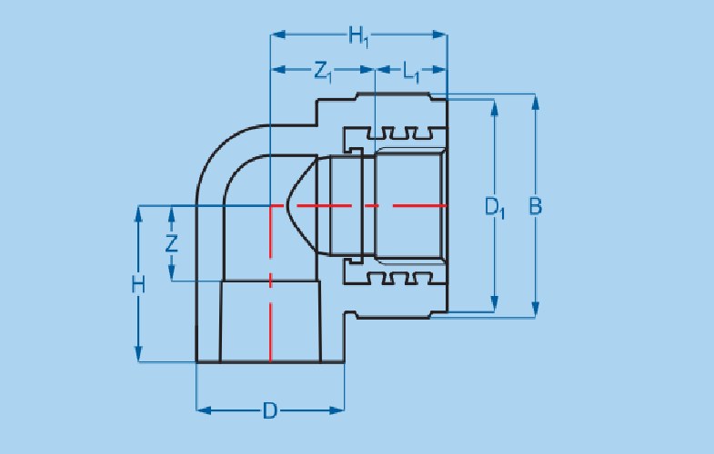 Co 90° ren trong thau PP-R Bình Minh PN20 20x1/2", 25x1/2", 25x3/4"