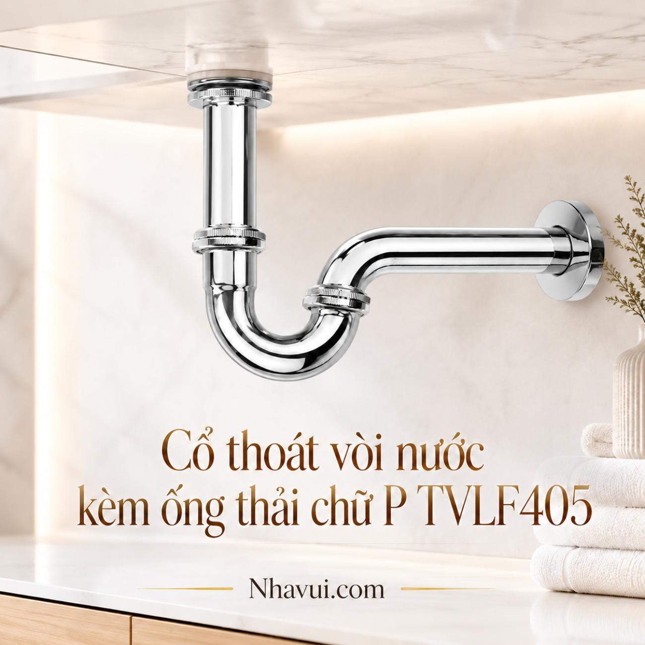 Cổ thoát vòi nước kèm ống thải chữ P TVLF405 dài 308 mm TOTO