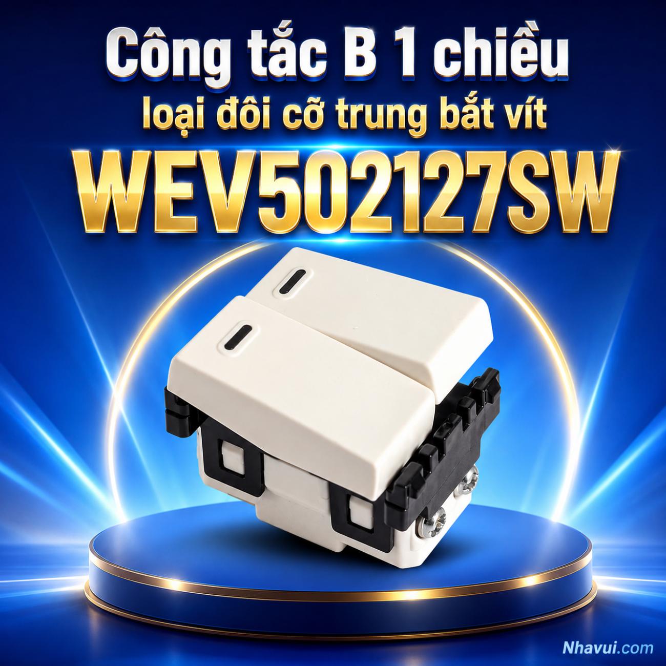 Công tắc B 1 chiều loại đôi cỡ trung bắt vít Panasonic WEV502127SW